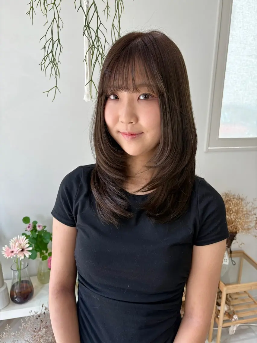 ロング 韓国風ヘア レイヤーカット カット ヘアカラー トリートメント 🪻花屋併設🪻秀島 有紀のヘアスタイル