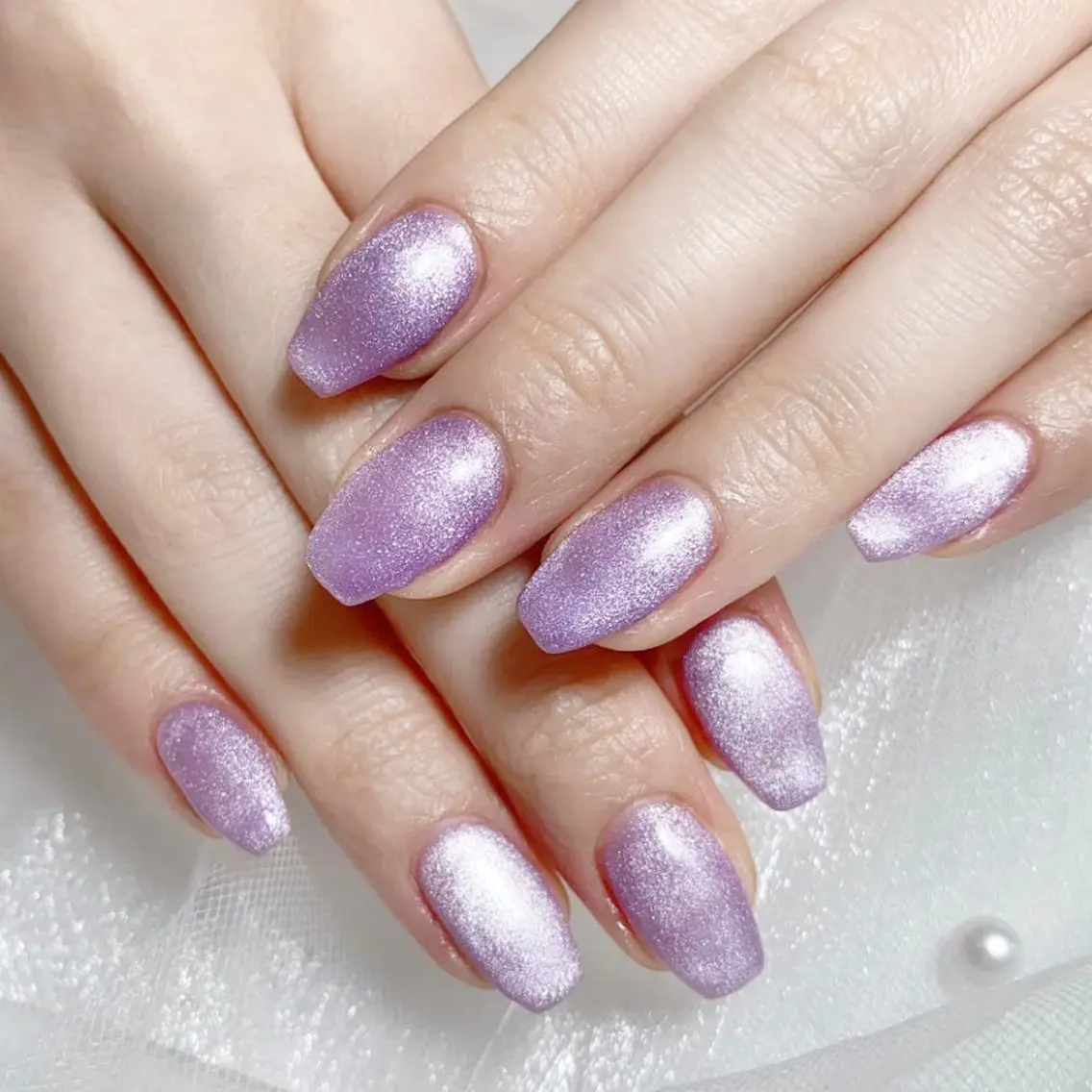 ネイル アートネイル オーロラネイル ガーリー キラキラネイル 韓国ネイル ハンドネイル Nail salon 木にいるのネイルデザイン
