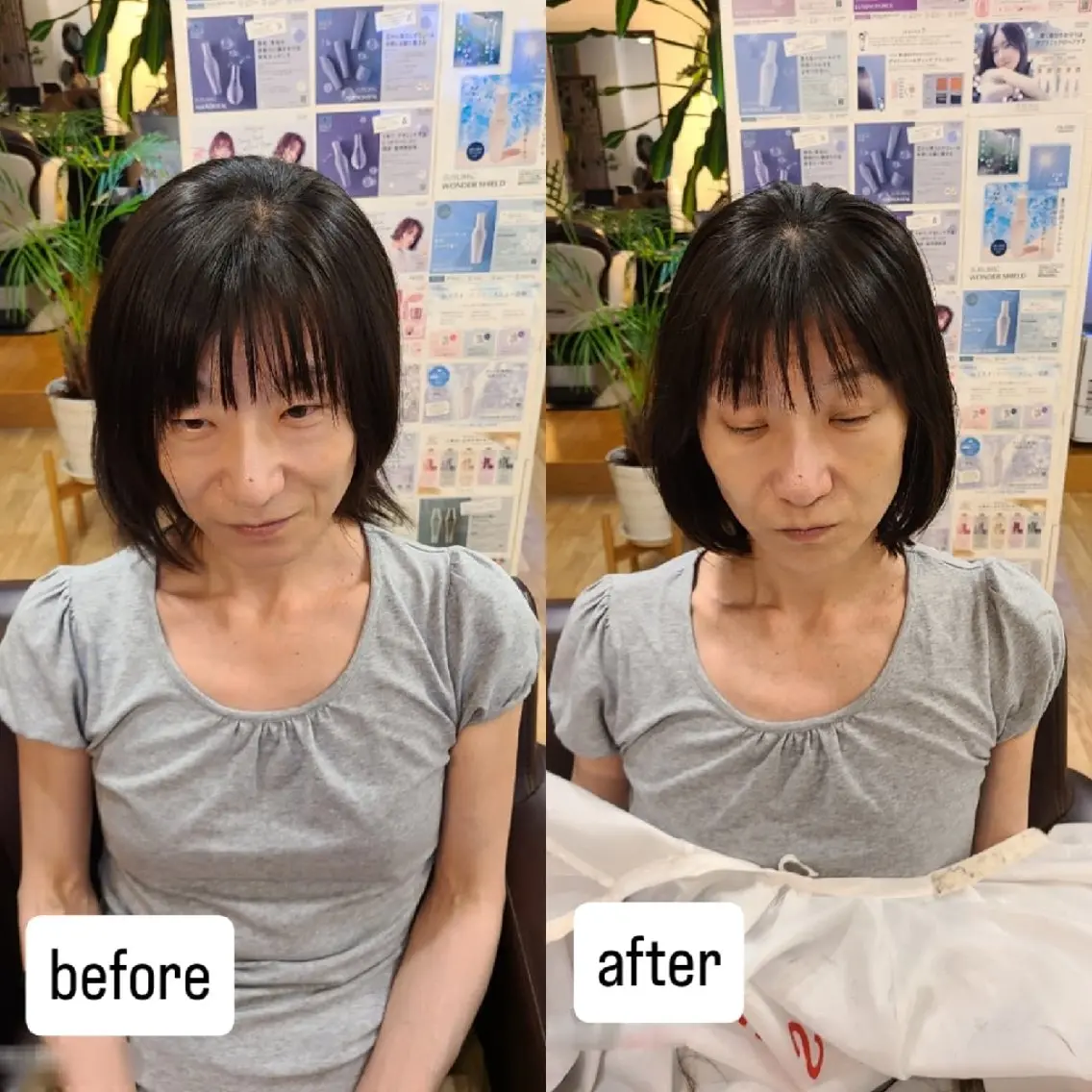 ミディアム シ マのヘアスタイル
