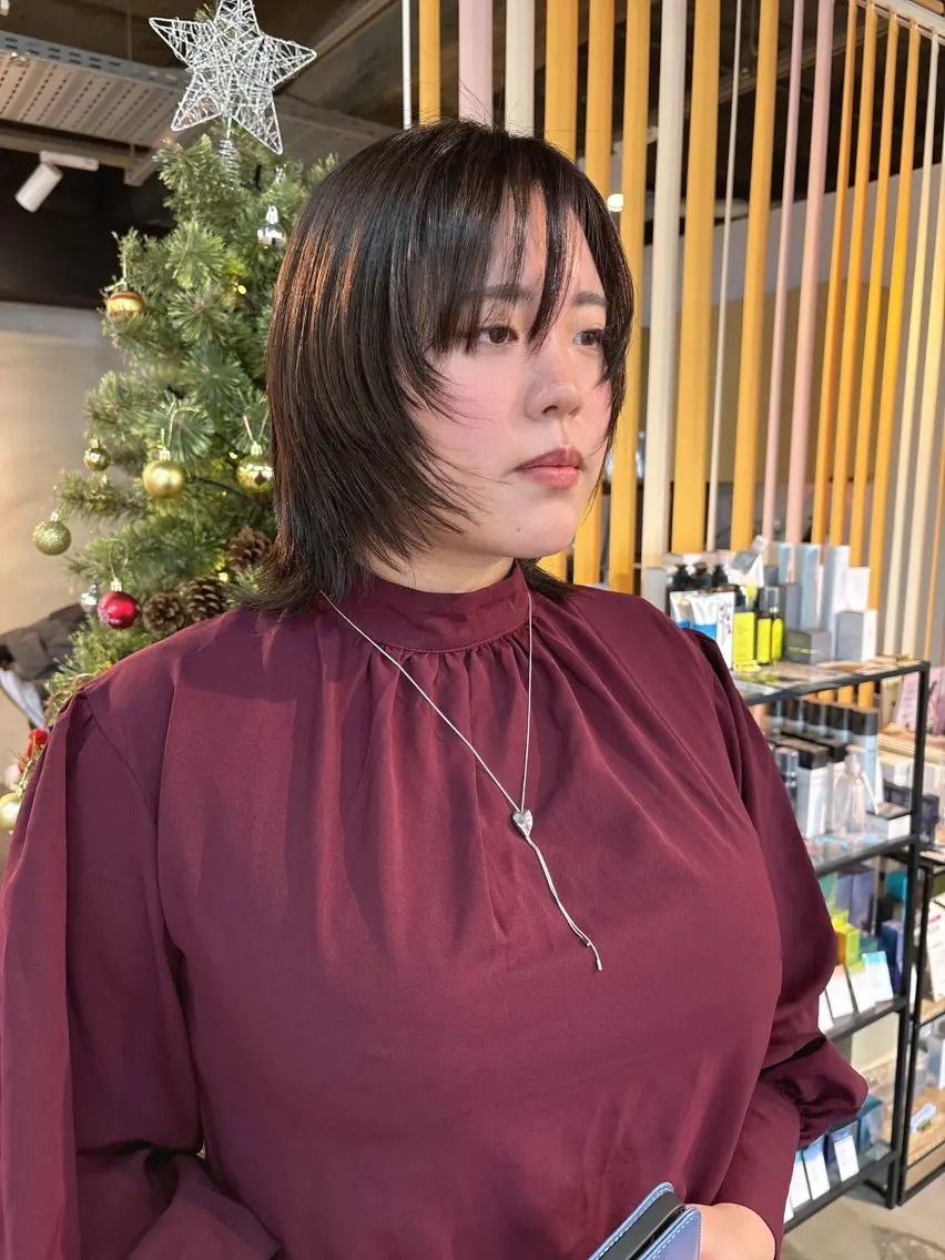 ミディアム 髪質改善 レイヤーカット カット 縮毛矯正 shiho/レイヤー /透明感カラーのヘアスタイル