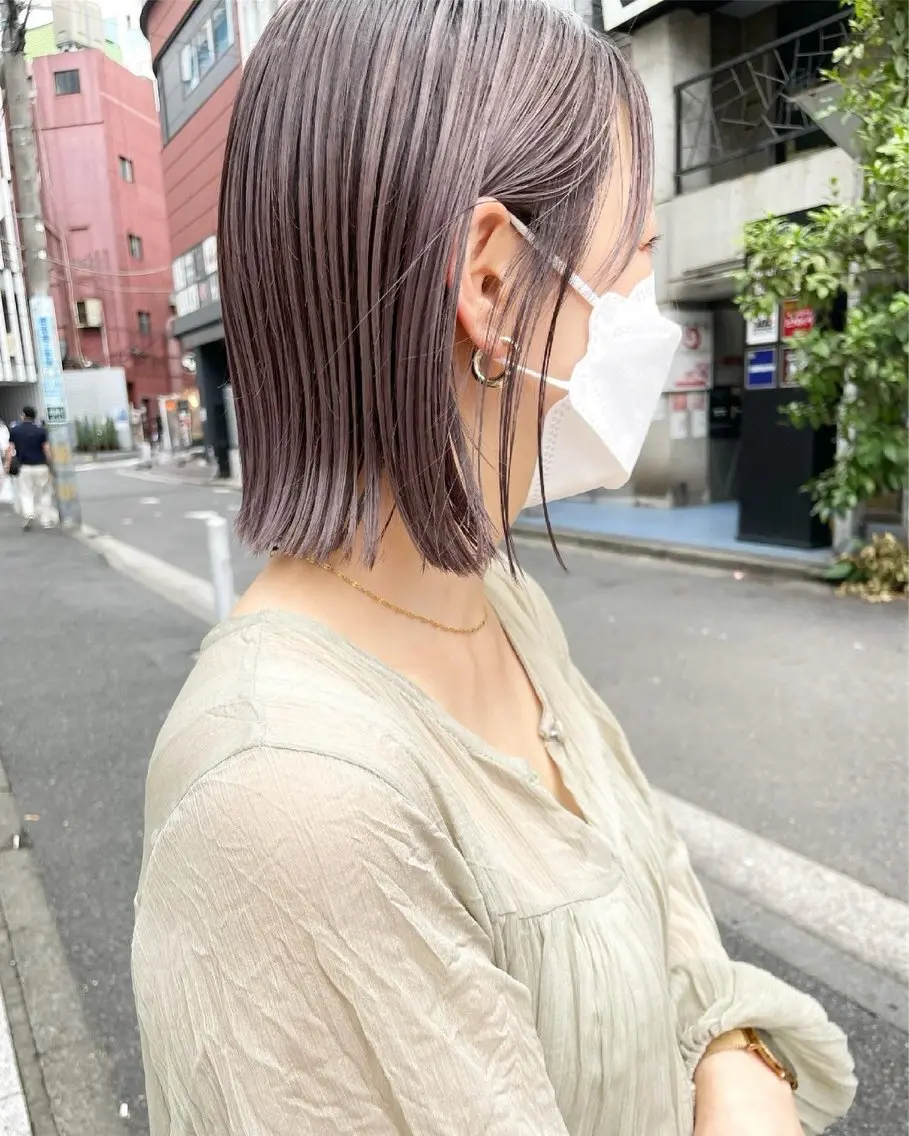 ショート カラー ベージュカラー ミルクティーベージュ ブリーチなし ダブルカラー/ゆなのその他イメージ