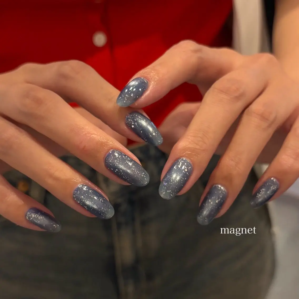 ネイル ラメ(グリッター) マグネットネイル ハンドネイル IZUMIꕤnail 堺筋本町|心斎橋のネイルデザイン