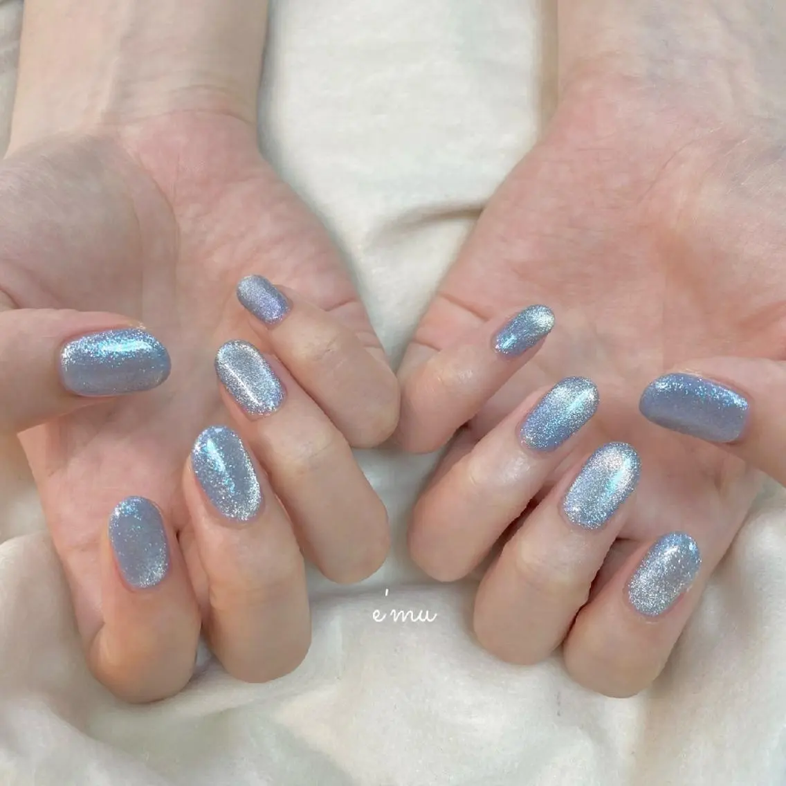 ネイル 氷ネイル・うるうるネイル キラキラネイル マグネットネイル nail salon e'mu💐のネイルデザイン