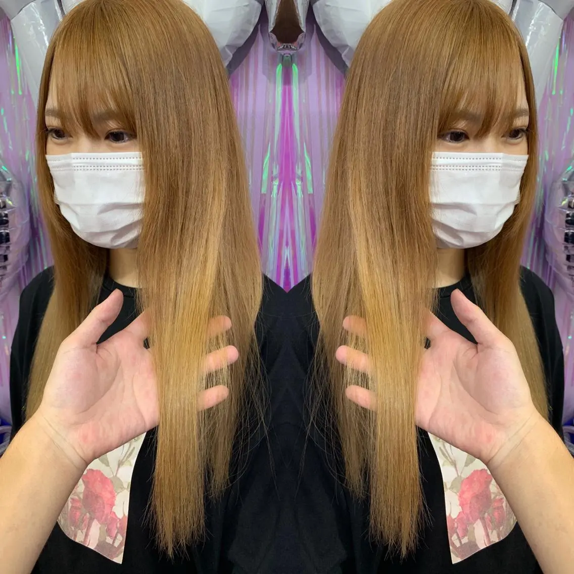 ロング カラー ヘアアレンジ ブリーチ ブロンド ケアブリーチ 🌈派手髪エクステ ブレイズ🌈ひろとのヘアスタイル