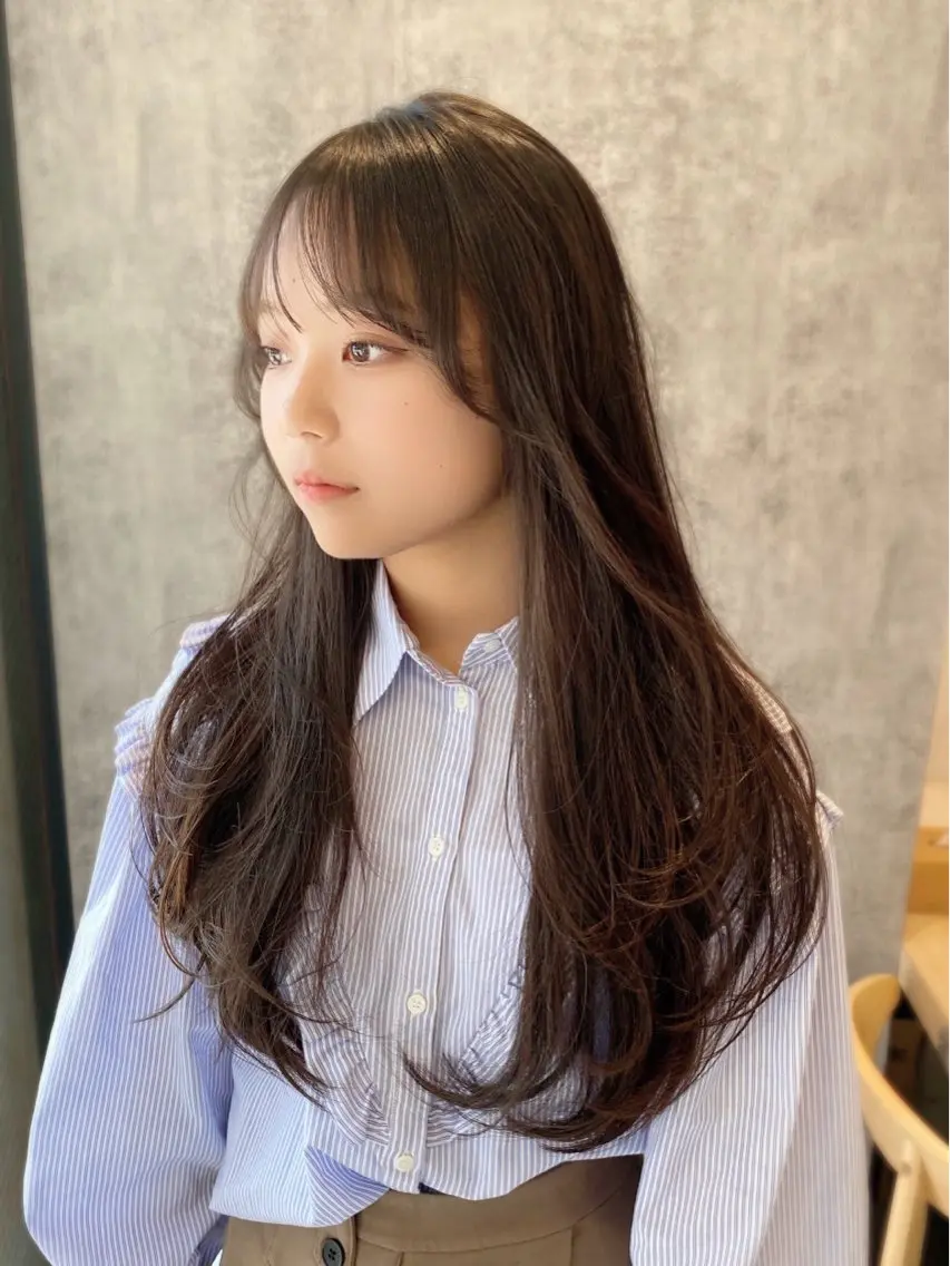 ロング ロングレイヤー 韓国風ヘア レイヤーカット ロング カット 韓国トレンドヘア しゅーやのヘアスタイル