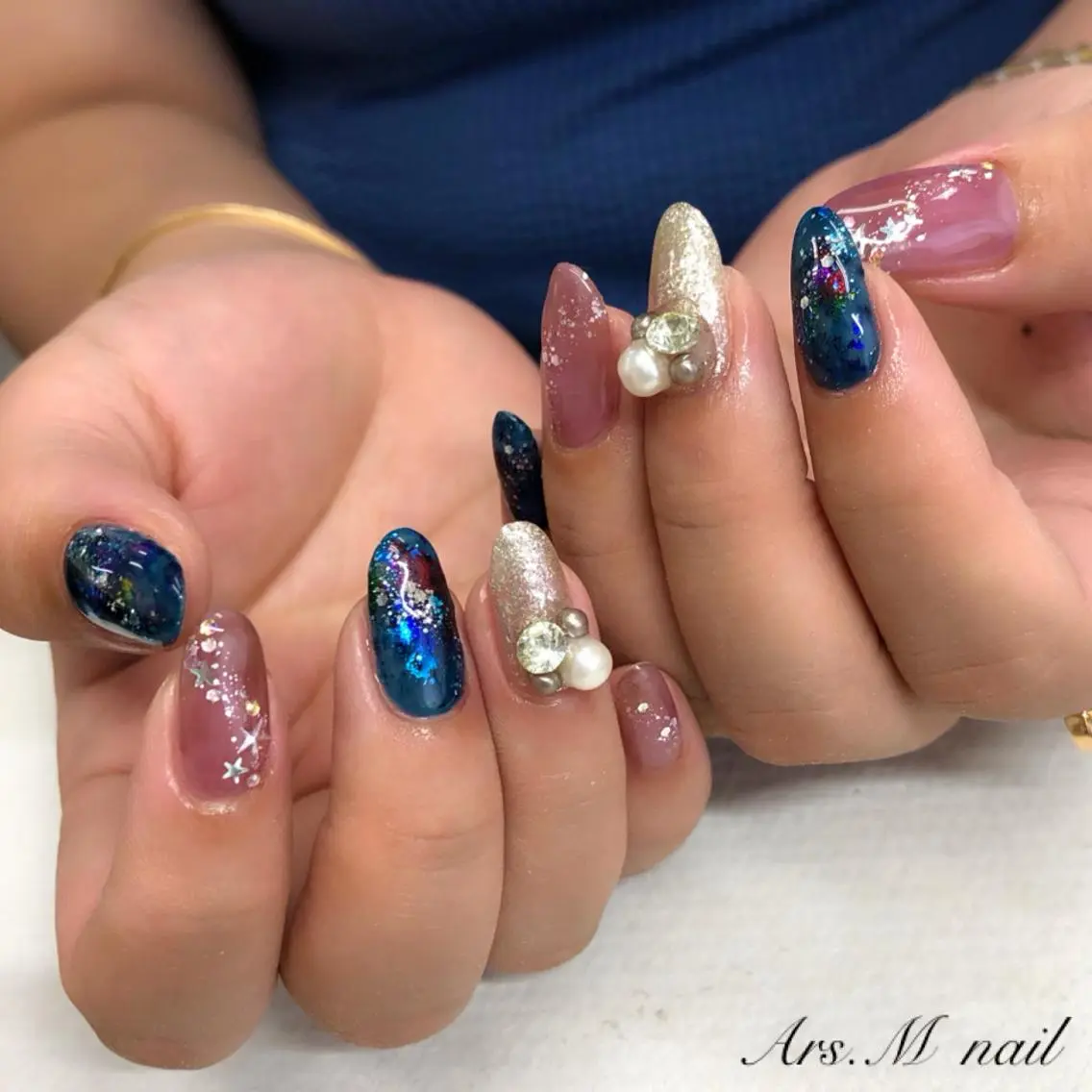 ネイル ストーンネイル ハンドネイル Ars.M nailのネイルデザイン