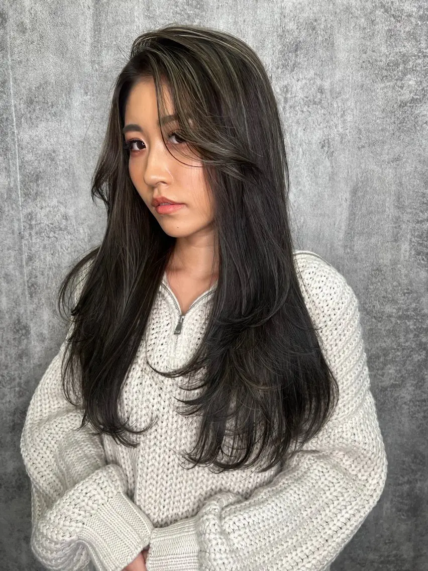 ロング ロングレイヤー くびれヘア 外国人風カラー レイヤーカット ロング 🇺🇸海外レイヤー /カラーGOのヘアスタイル