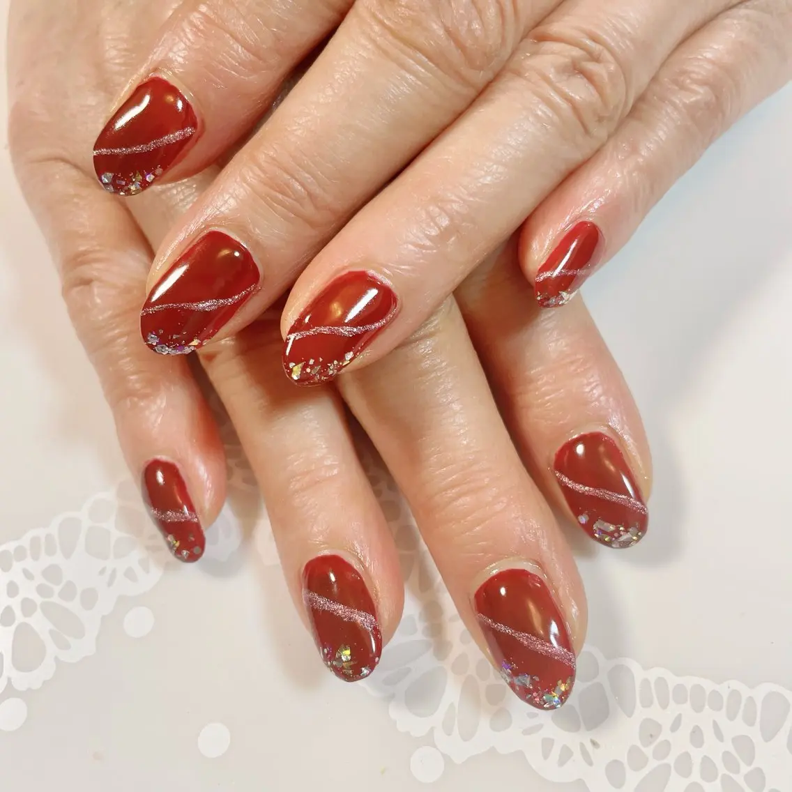 【定額シンプルコース➕アート】1色お好みのカラーをお選び頂けます💅 シンプルコースに1種類ラインやラメのアートをプラスの写真