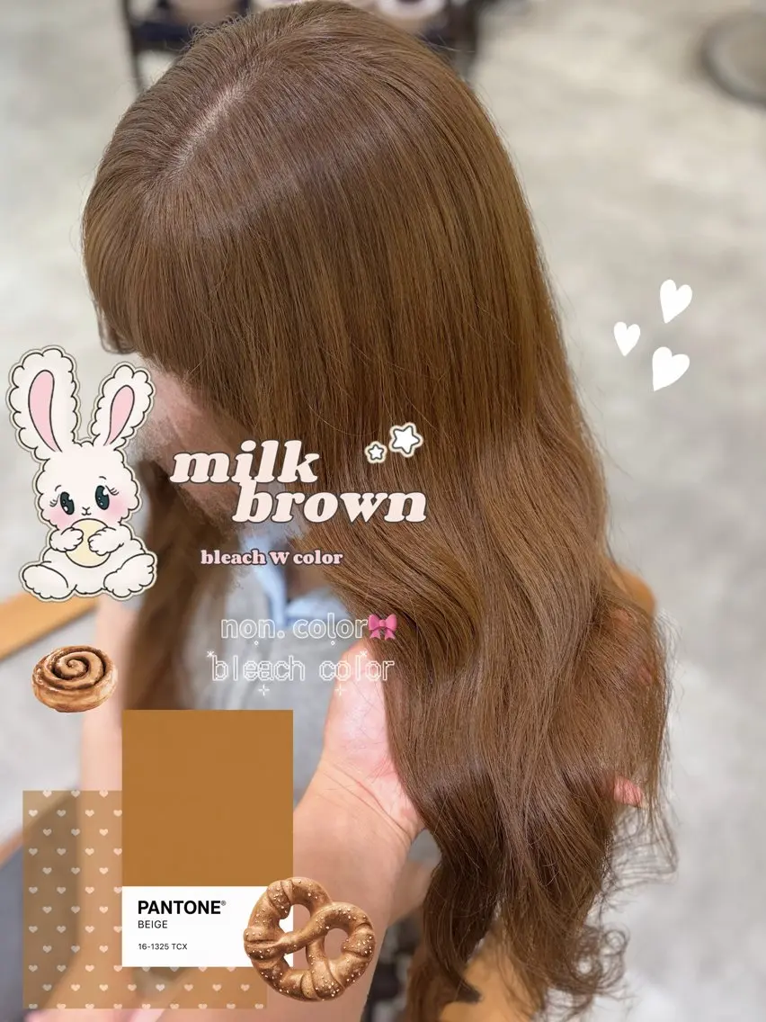 ロング カラー ブリーチ ブラウンカラー 髪質改善 ヘアカラー non. ダブルカラー🎀🤍のヘアスタイル