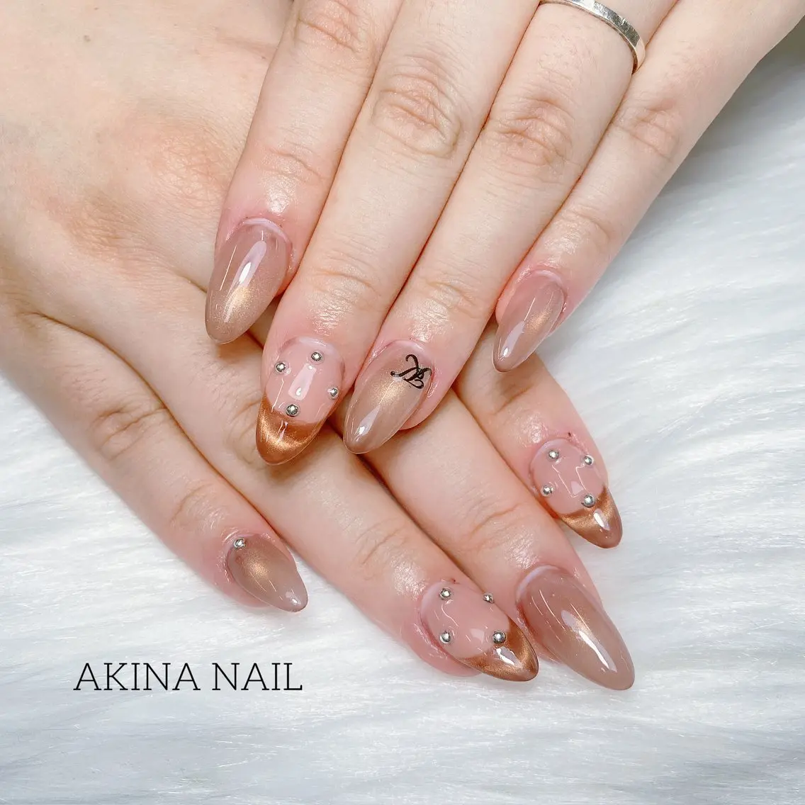 セミロング ハンドネイル Akina Nail 亀戸のネイルデザイン