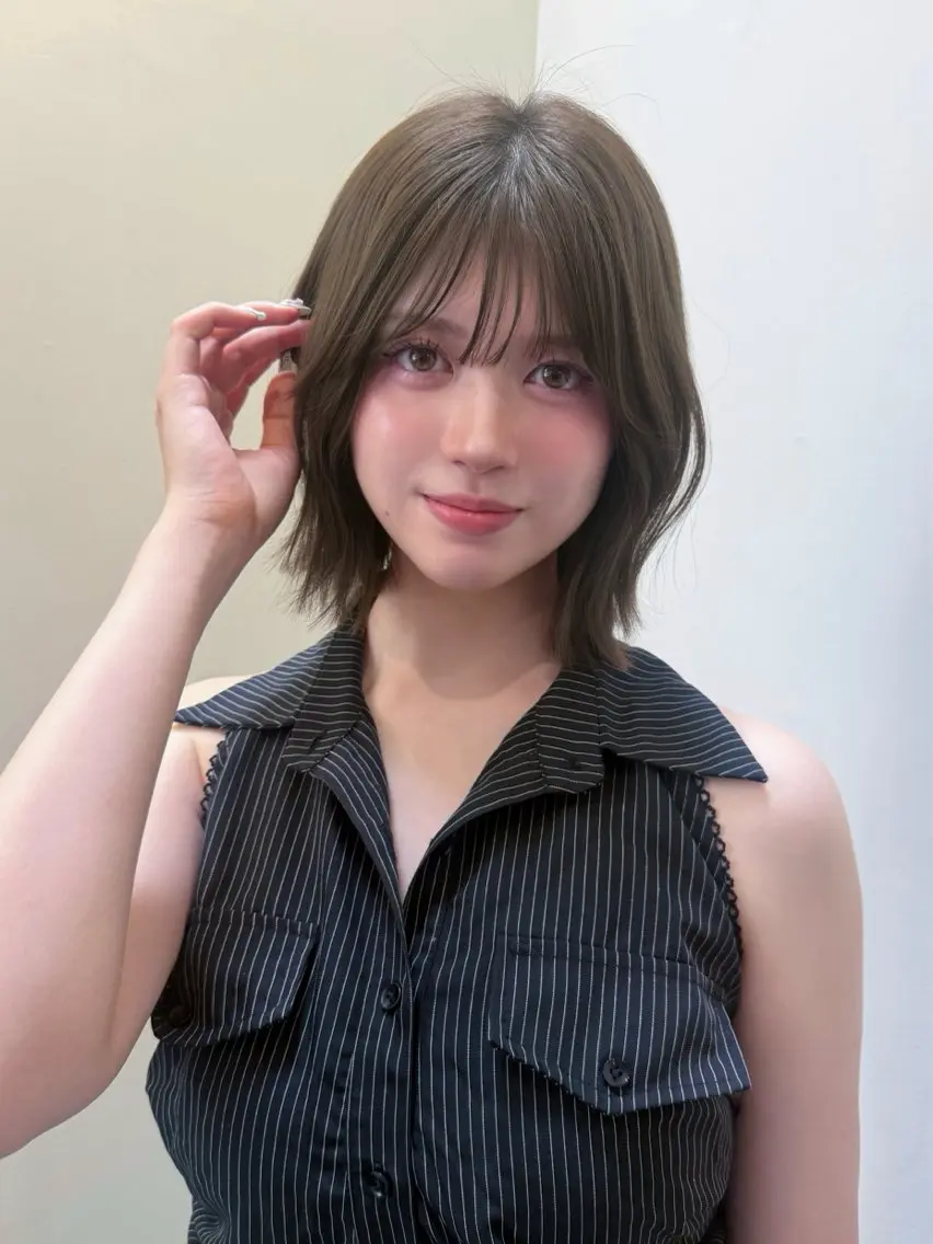 ミディアム ヘアカラー トリートメント 赤み・黄み消しカラー 🤍韓国ヘア アオイのヘアスタイル
