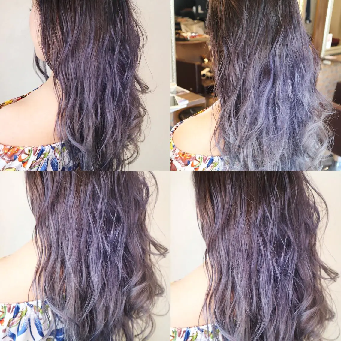 セミロング カラー ブリーチ ラベンダーカラー カット ヘアカラー トリートメント JILBLAN京都 ショート/ハイライトのヘアスタイル