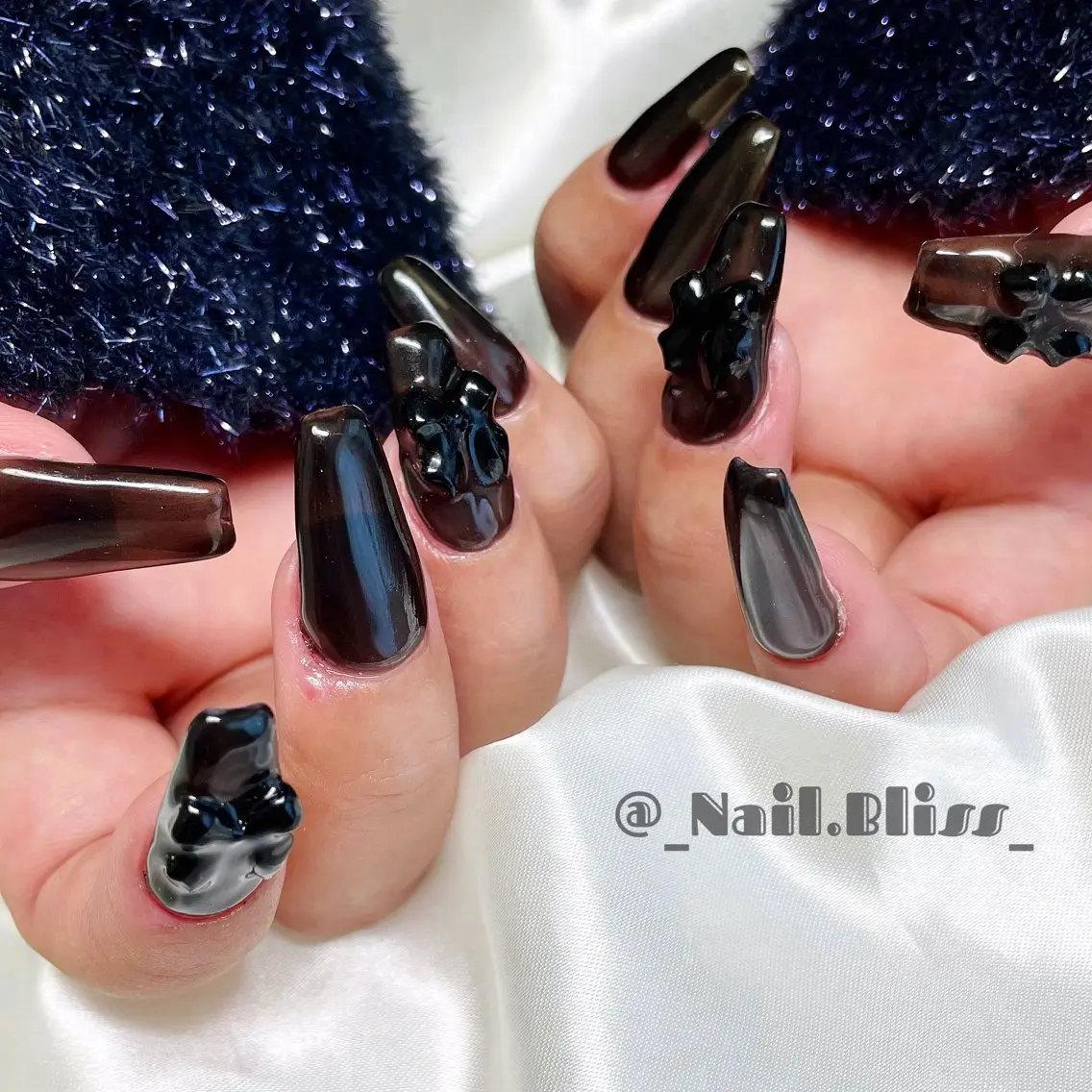 ネイル リボン ハンドネイル NAIL BLISSのネイルデザイン