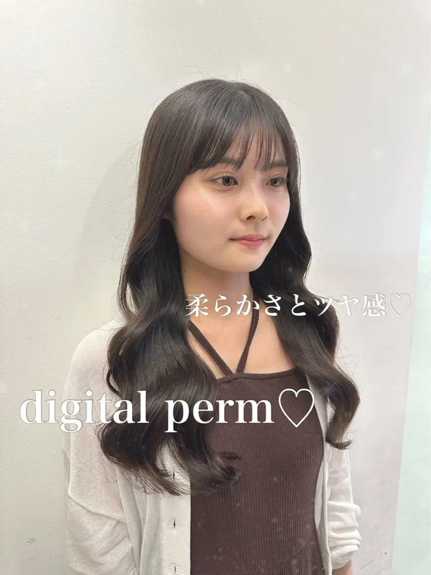 ロング パーマ 韓国風ヘア ロング オルチャンヘア デジタルパーマ 韓国風パーマ/ 菅沼 成郷のヘアスタイル