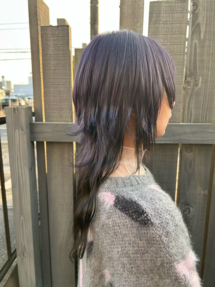 ロング カラー ロング ウルフカット SALWIN ゆうのヘアスタイル