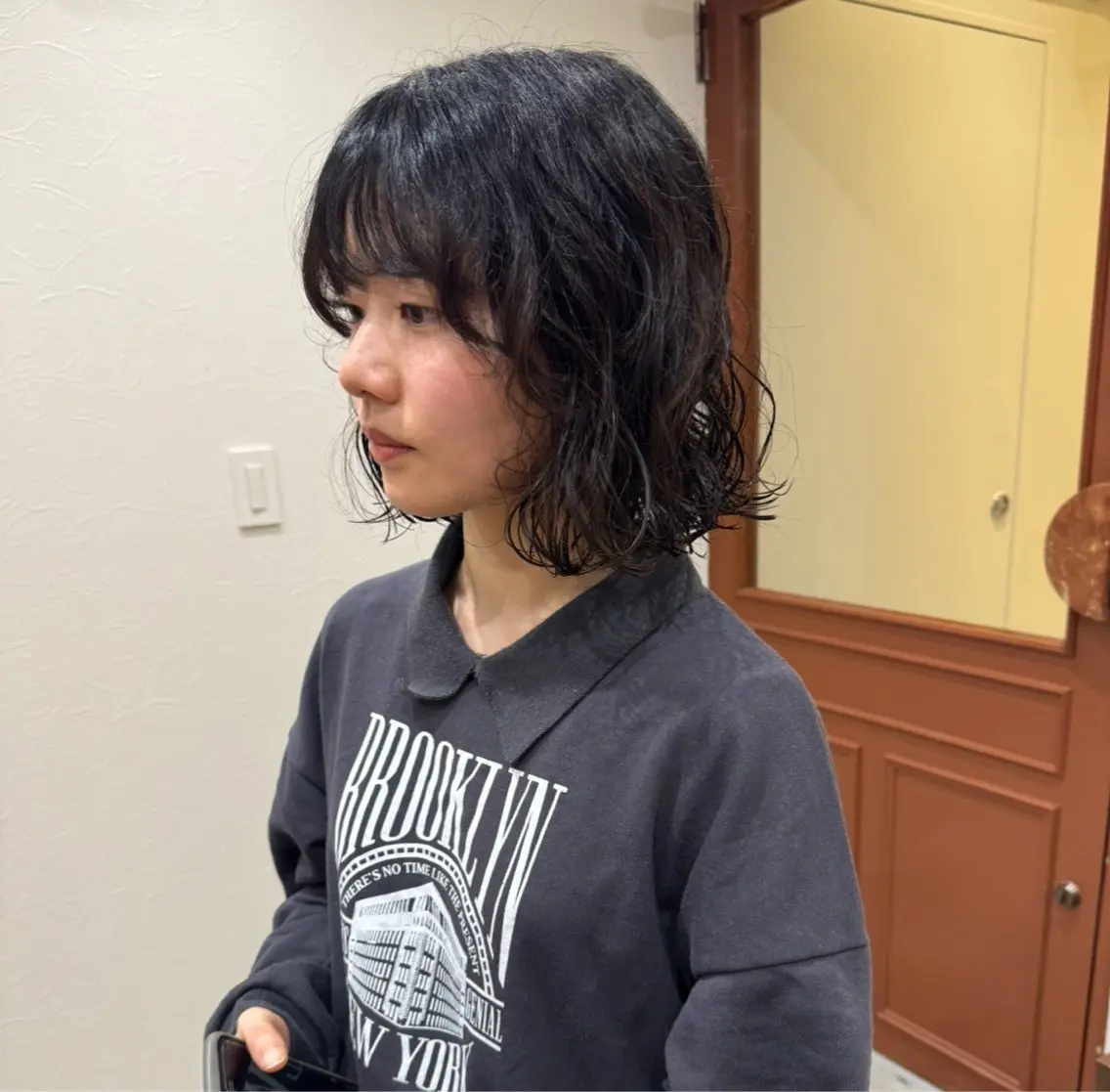 ミディアム パーマ 透明感カラー ☆akoのヘアスタイル