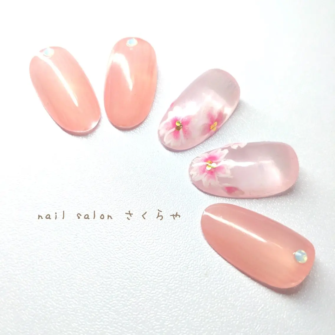 ネイル 桜ネイル 春ネイル さくらや❤ パラジェル使用のネイルデザイン