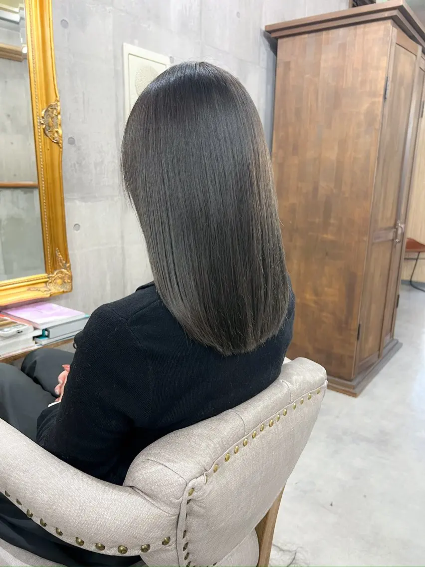 ミディアム カラー ヘアカラー トリートメント レイヤー/髪質改善 /山永圭介のヘアスタイル