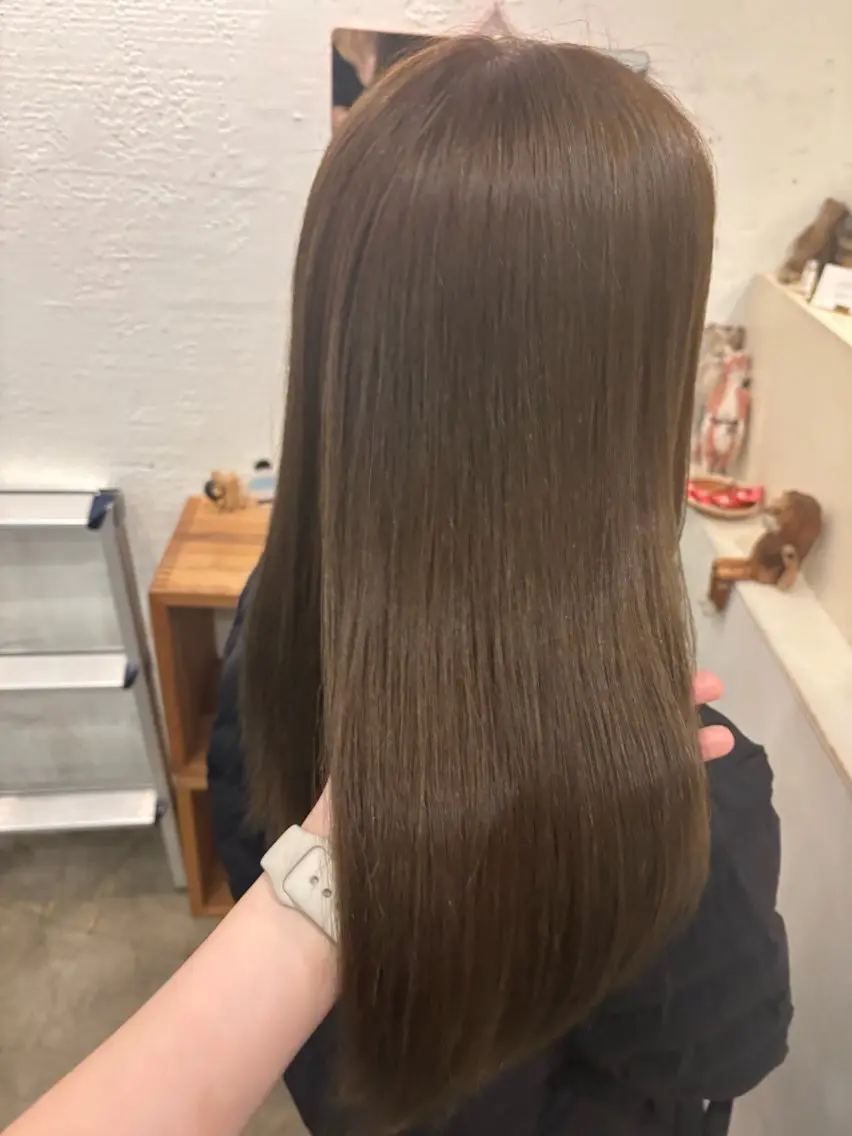 カラー ブリーチ グレージュ ブリーチなしカラー ヘアカラー トリートメント ヘッドスパ 🎀透明感カラー🎀 Yurinoのヘアスタイル
