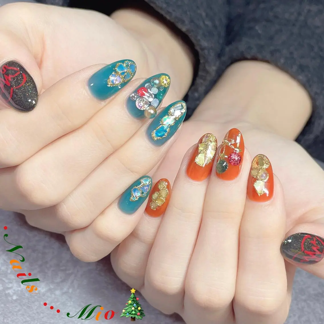 ネイル アートネイル 冬ネイル クリスマス .Nails Mio 赤羽西ネイルサロンのネイルデザイン