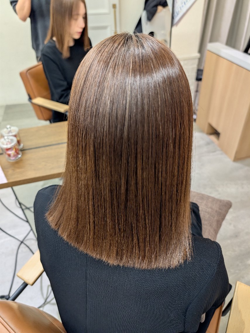 セミロング 縮毛矯正 トリートメント カラー/銀座 /あおいのヘアスタイル