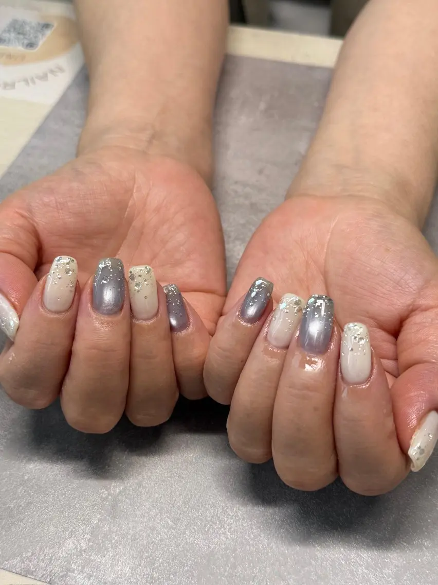 ネイル ホログラムネイル マグネットネイル ハンドネイル nailroom amyのネイルデザイン