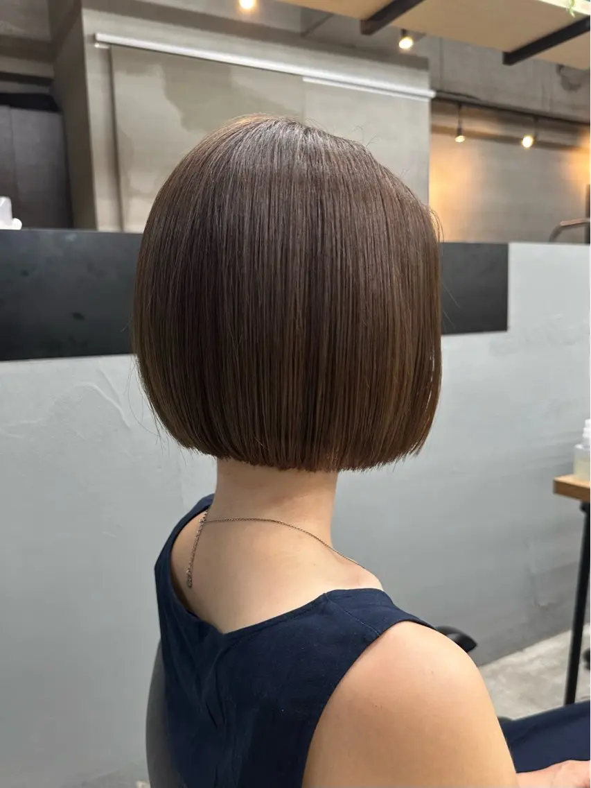 ミディアム カット ヘアカラー 髪質改善/美髪矯正/ 小顔ボブNANAのヘアスタイル
