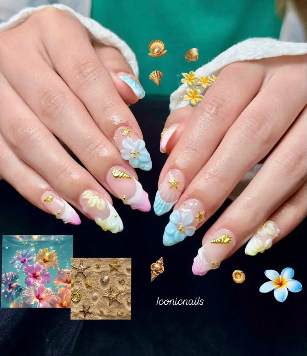 ネイル フラワーネイル パステルネイル Iconic Nailのネイルデザイン