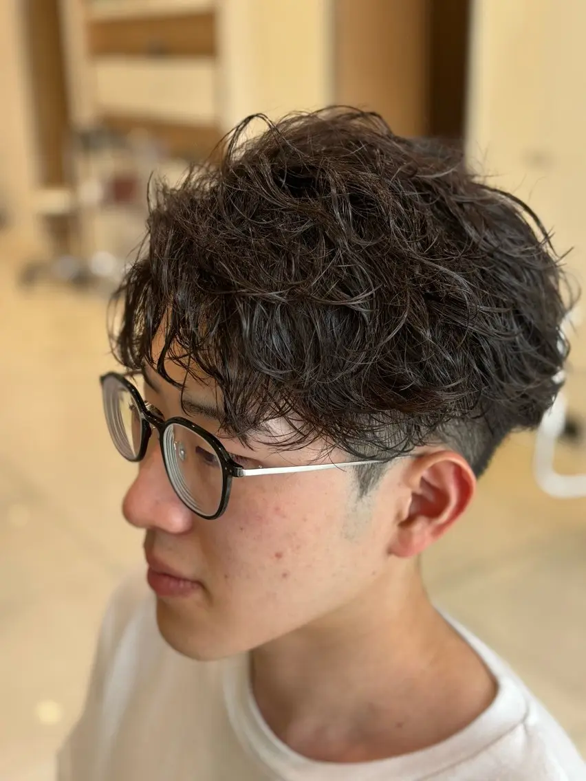 ショート パーマ メンズ カット パーマ メンズ比率 90%/林慶太のヘアスタイル
