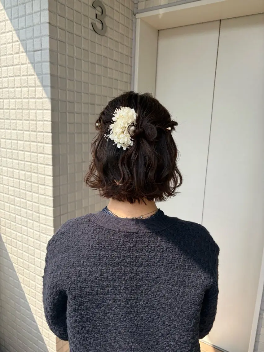 ショート ヘアセット 🪐海外hair/パ ーマ/暖色/ミミ🌼のヘアスタイル