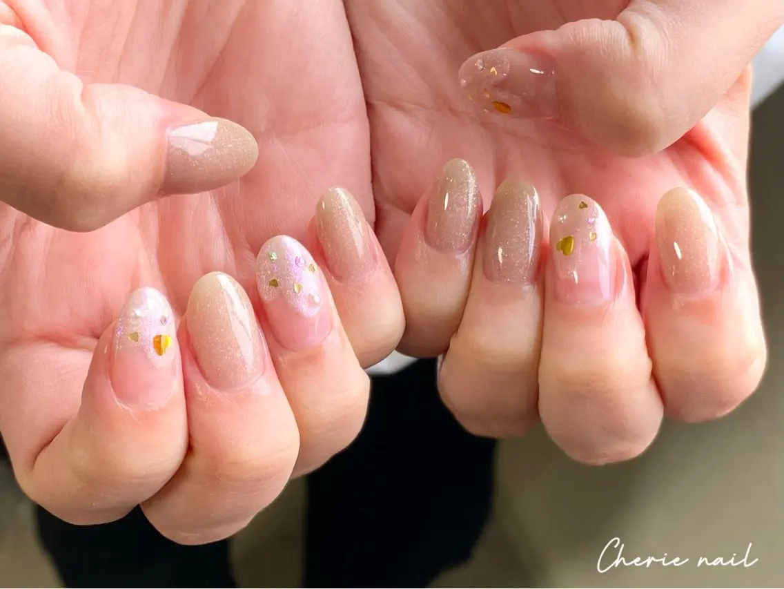 ネイル ジェルネイル ハート マグネットネイル ピンク Cherienail yunaのネイルデザイン