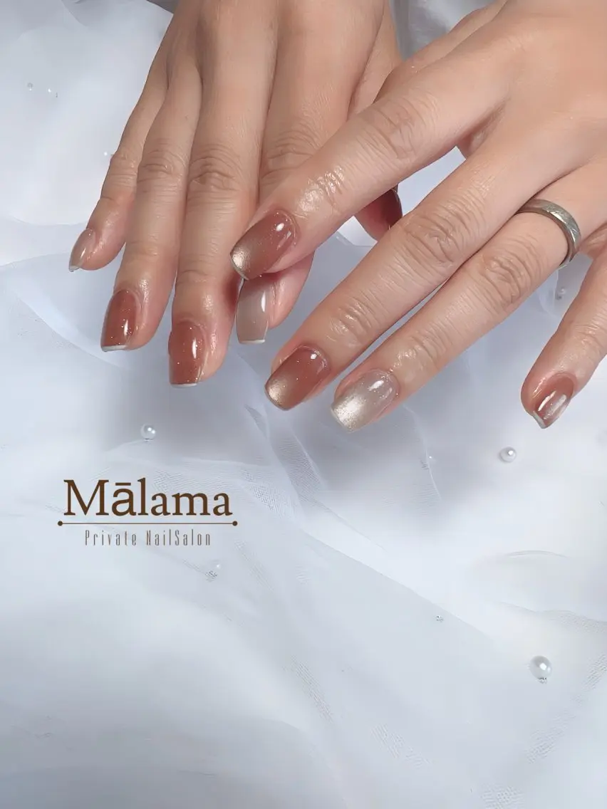 ネイル フラッシュネイル フレンチネイル キラキラネイル マグネットネイル ハンドネイル Malama ___Ayakaのネイルデザイン
