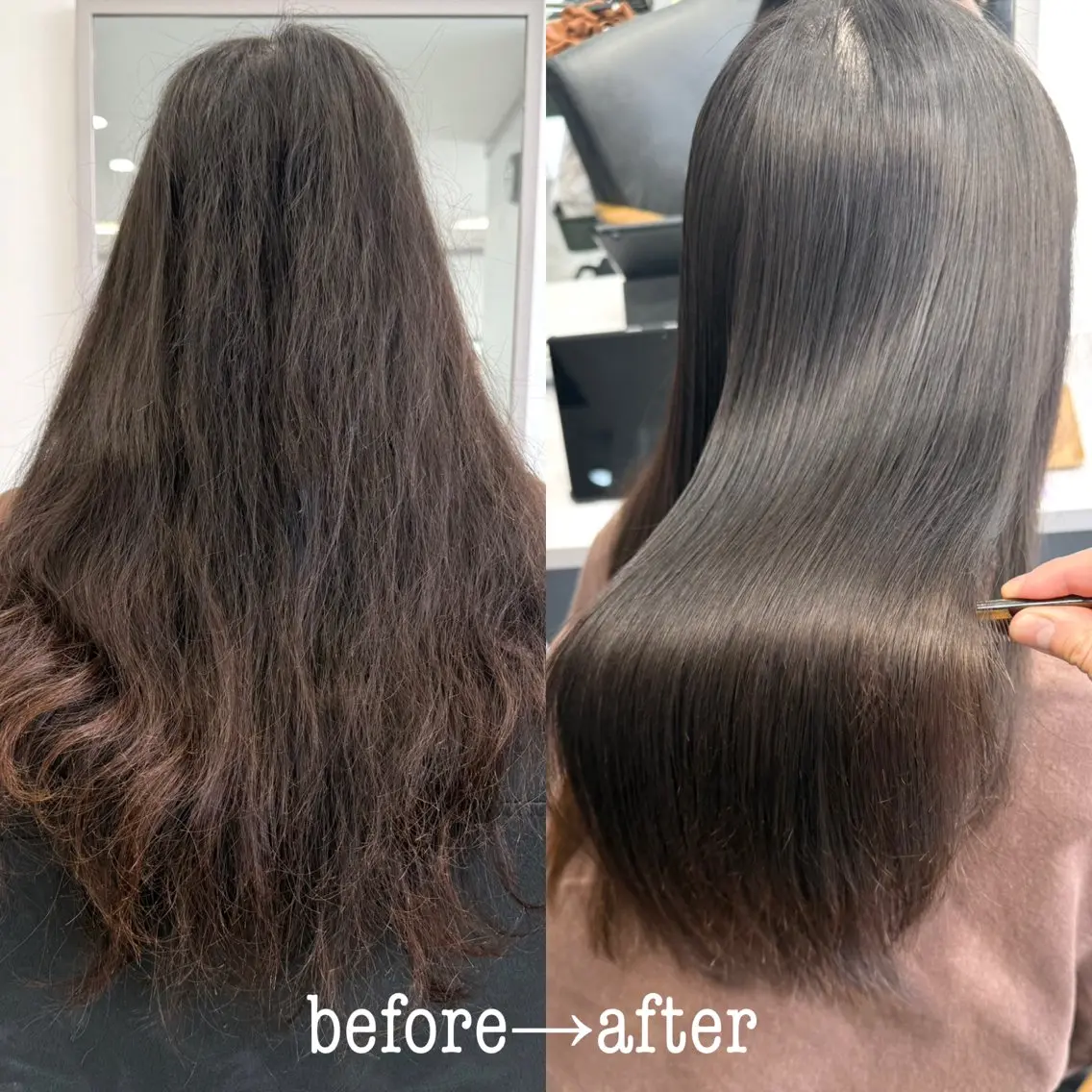 ロング カット 縮毛矯正 トリートメント 🌿透き通るツヤ髪× 縮毛矯正✂︎戸祭　伶のヘアスタイル