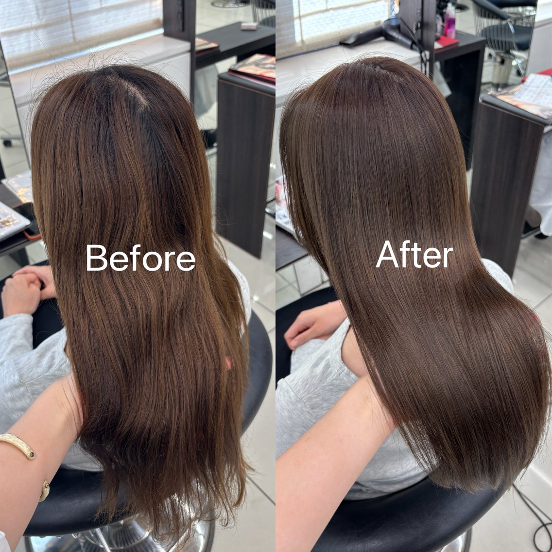 セミロング ヘアカラー トリートメント 髪質改善カラー✨ るな🕊🫧のヘアスタイル