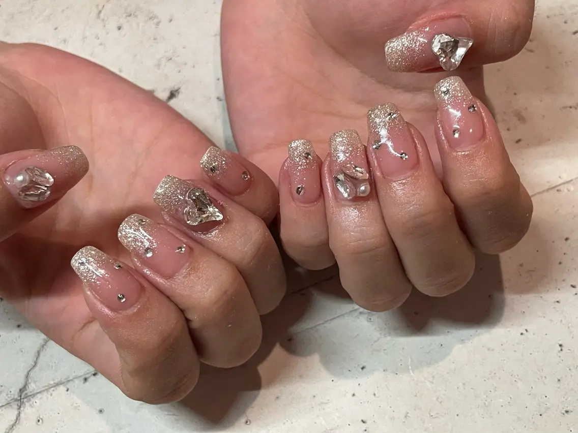 ネイル ハンドネイル 韓国/ワンホン/長さ 出しつけ放題🎀のネイルデザイン
