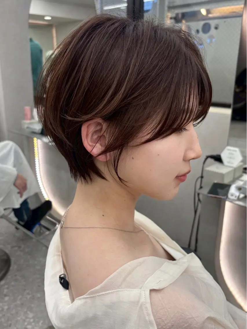 ショート カラー カット ヘアカラー トリートメント Lond Bloom 天神ショート/ボブのヘアスタイル
