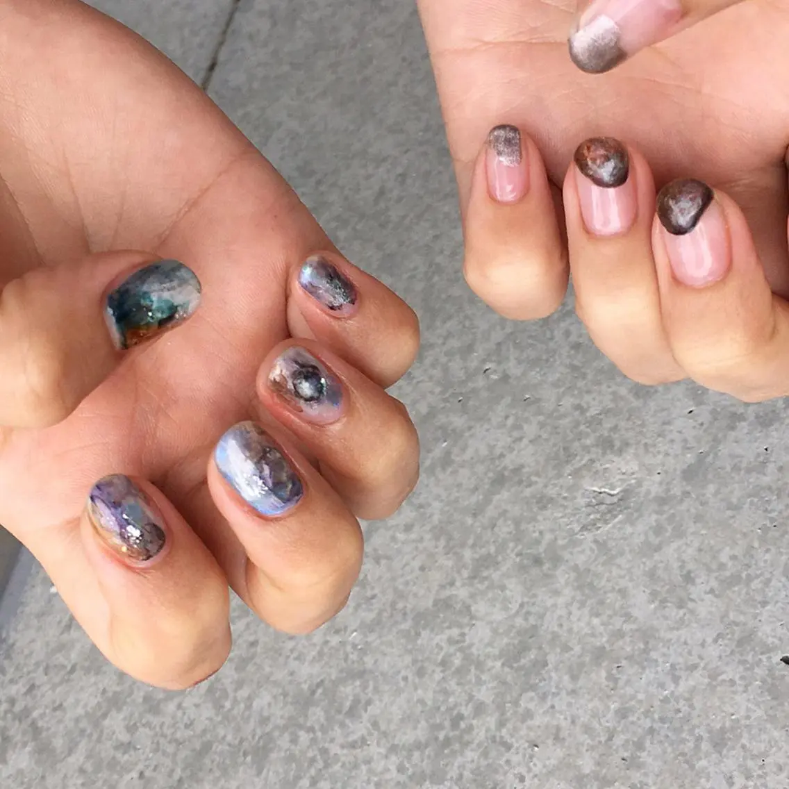 ネイル アートネイル 長さ出し ジェルネイル マットネイル ミラーネイル ハンドネイル nail salon Soeurのネイルデザイン