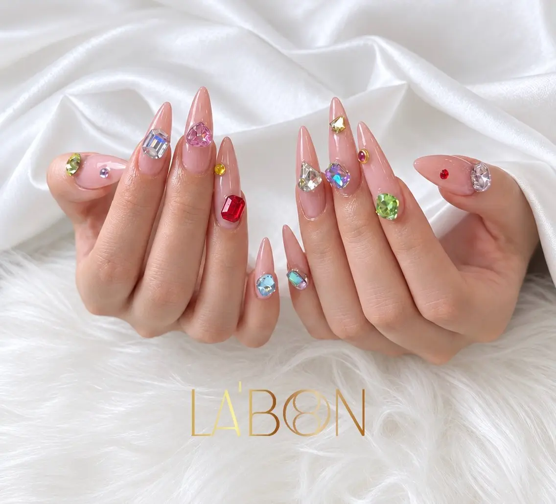 ネイル アートネイル ジェルネイル キラキラネイル 韓国ネイル ロングネイル Labon Nails Artのネイルデザイン