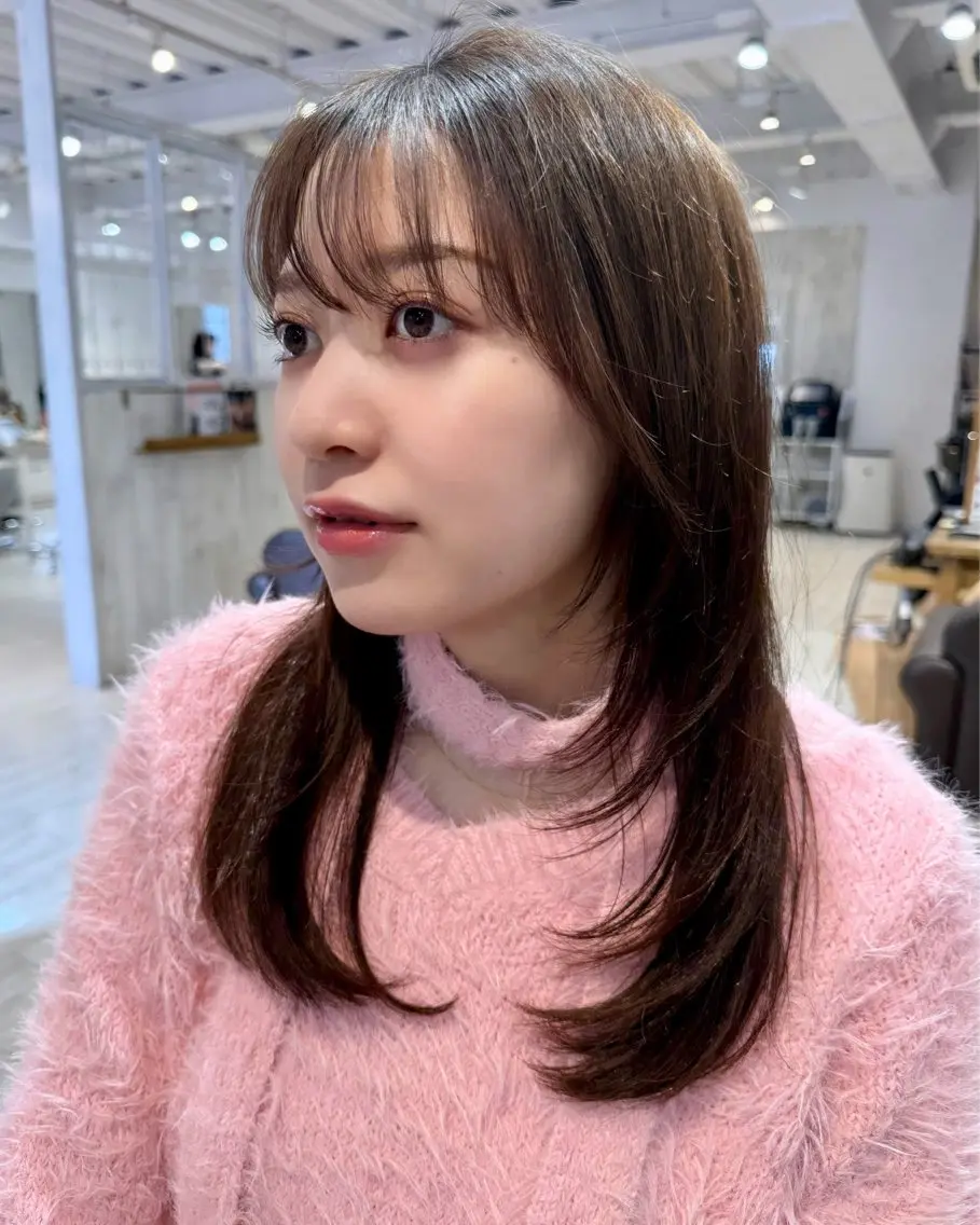 セミロング カラー ヘアカラー 韓国ヘア 🎀華澄のヘアスタイル