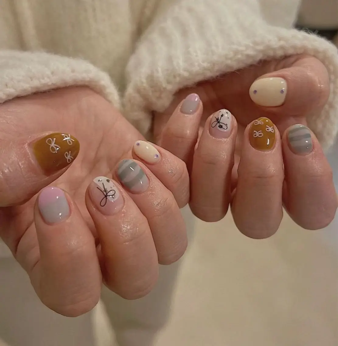 ショート めぐみのネイルサロン スタッフ練習のネイルデザイン