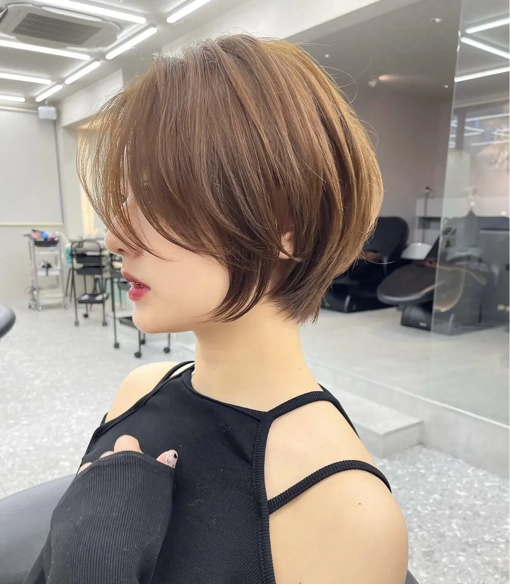 ショート カラー カット ヘアカラー トリートメント Lond Bloom 天神ショート/ボブのヘアスタイル