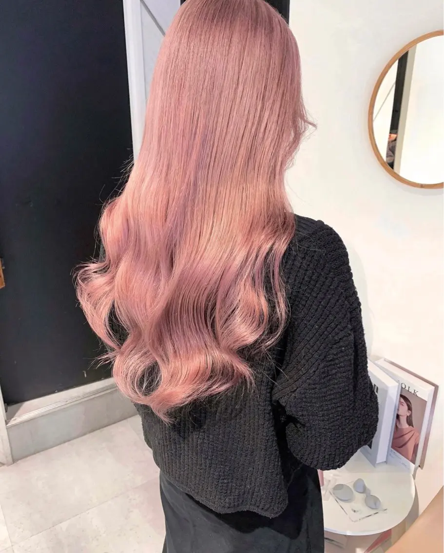 ロング カラー kanta 梅田 韓国ハイトーンのヘアスタイル