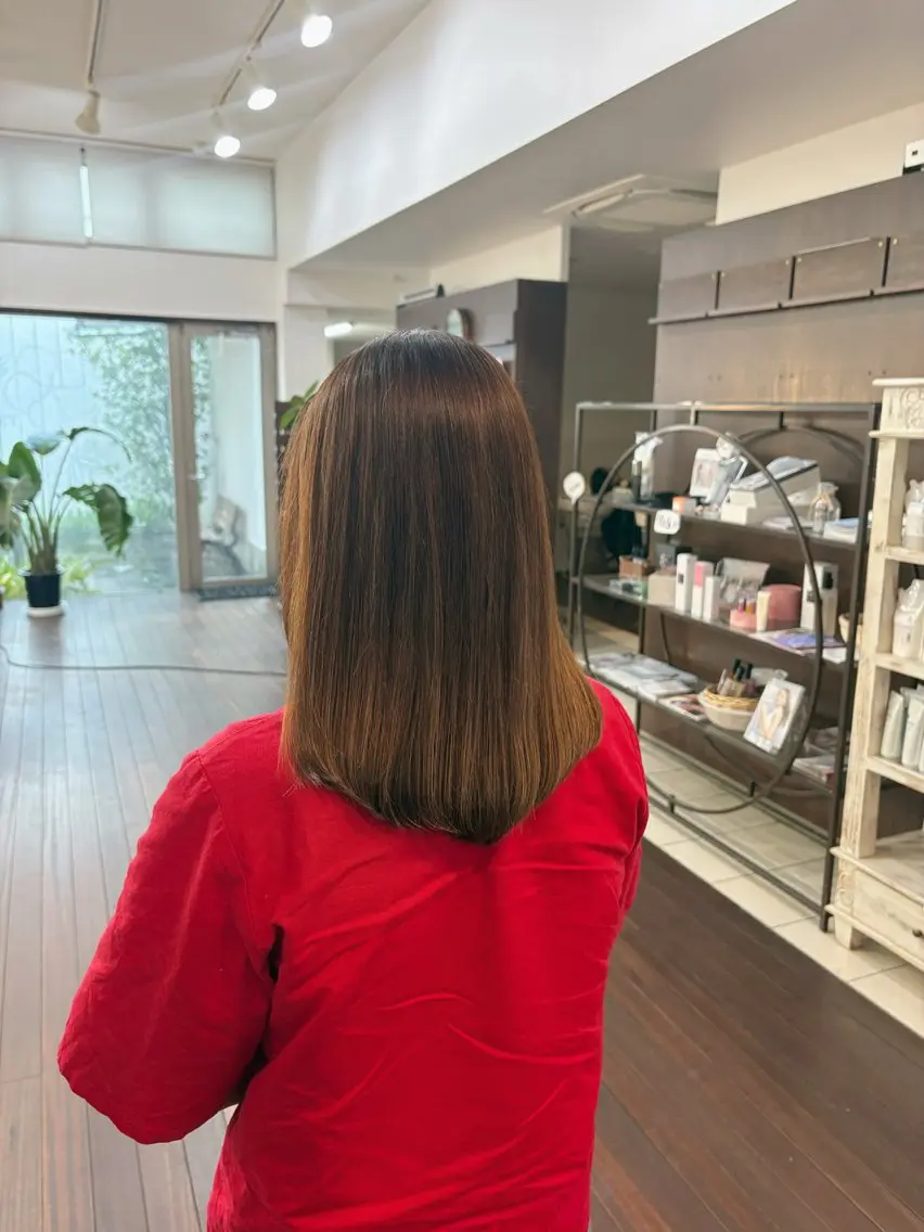ロング 髪質改善 縮毛矯正 出水 裕大のヘアスタイル