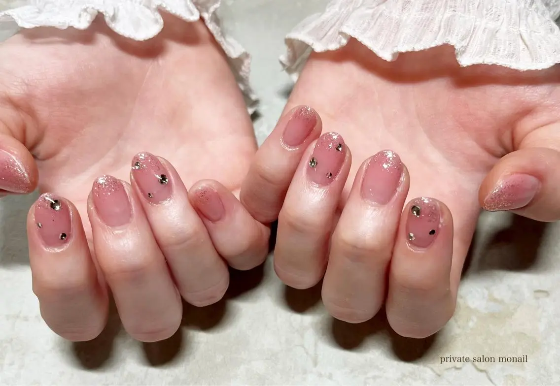 ネイル ストーンネイル ハンドネイル nail salon monailのネイルデザイン