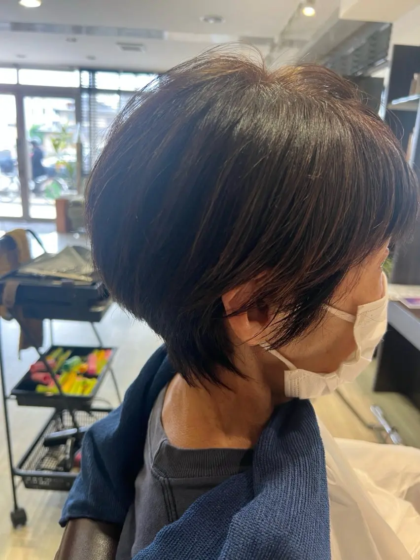 ショート 【南草津】髪質改善 ヘナカラー&縮毛矯正のヘアスタイル
