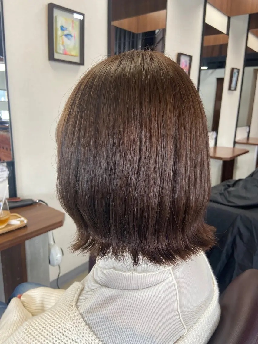 ミディアム カラー ブラウンカラー ナチュラルブラウン カット ヘアカラー 千上 結希奈のヘアスタイル