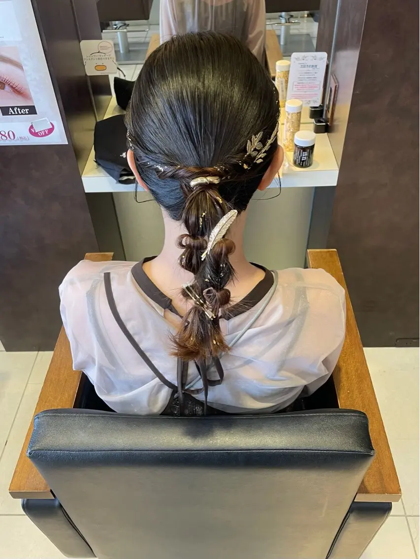 ヘアアレンジ ヘアセット 🤎韓国ヘア ベージュ まゆか🤎のヘアスタイル