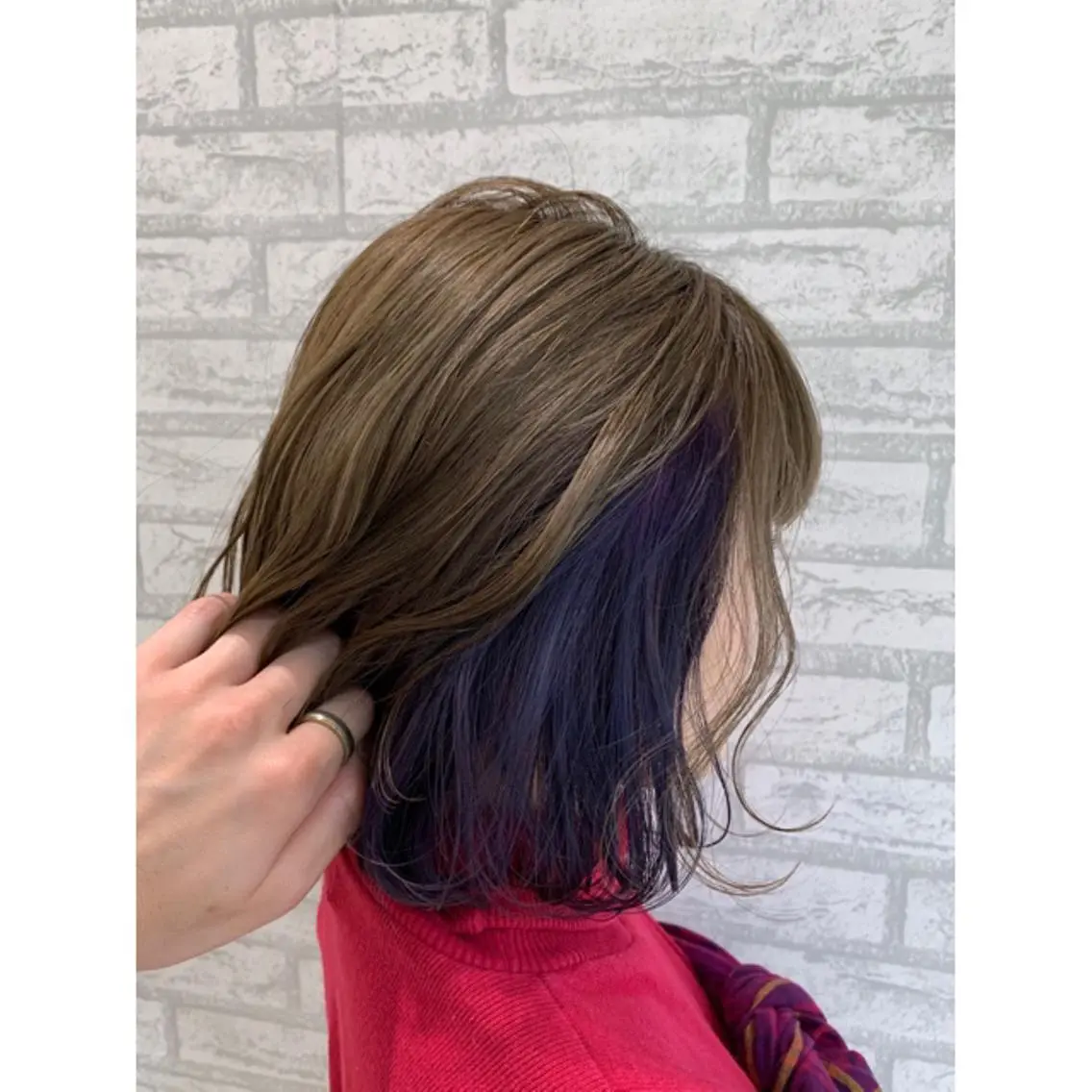 ミディアム カラー デザインカラー、艶髪 大塚 耕平のヘアスタイル