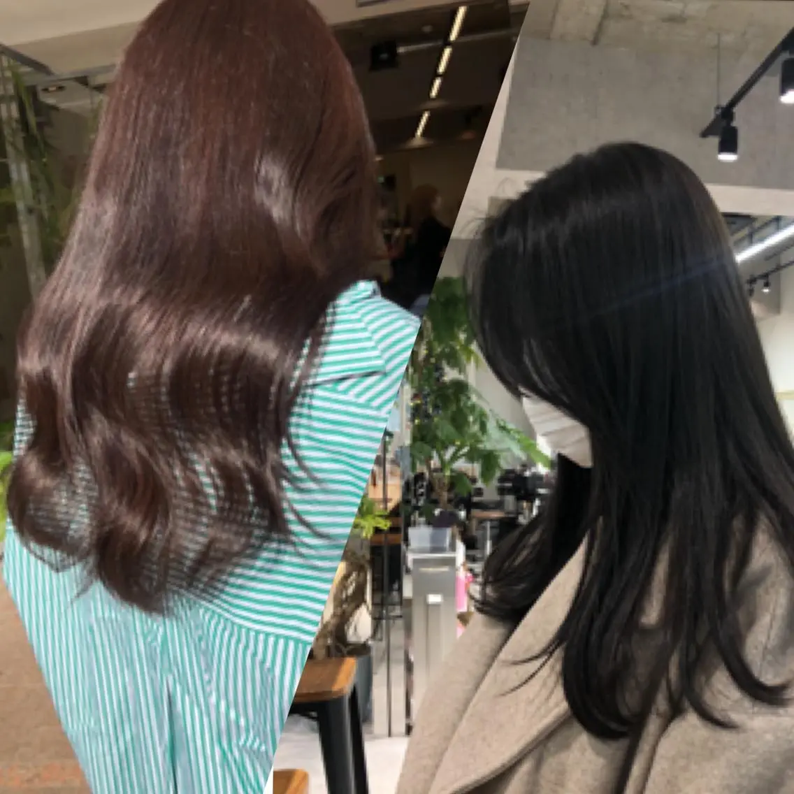 カラー レイヤー/顔まわり カット/地毛風カラーのヘアスタイル
