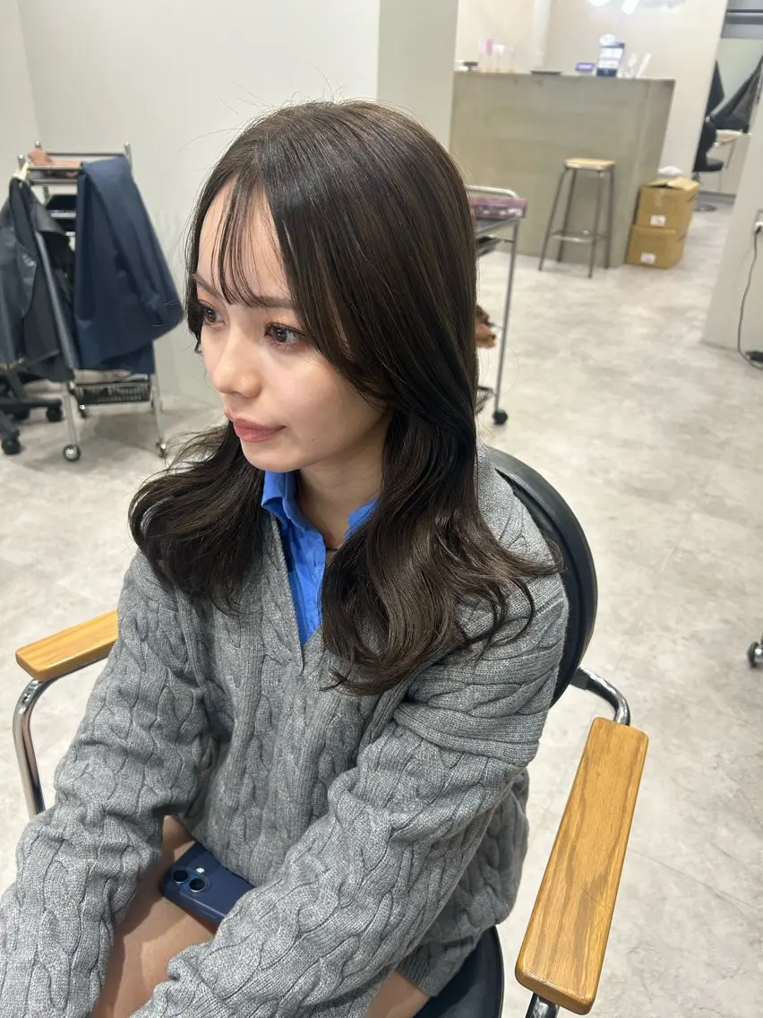 セミロング カラー ヘアアレンジ グレージュ ヘアカラー ボブ /ニュアンス/ satomi🧸💖のヘアスタイル